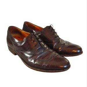 VINTAGE BALLY WOVEN MENS BLACK LEATHER‎ OXFORD《715》sz 11 lace ups VINTAGE BALLY WOVEN MENS BLACK LEATHER OXFORD《715》sz 11  main image 4